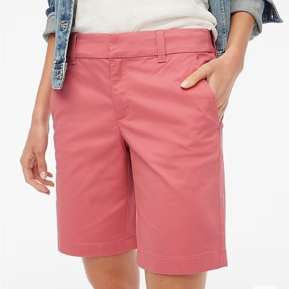J. Crew Factory 9" Frankie bermuda chino short in dusty red size 0 NWT AL569 - Picture 3 of 14